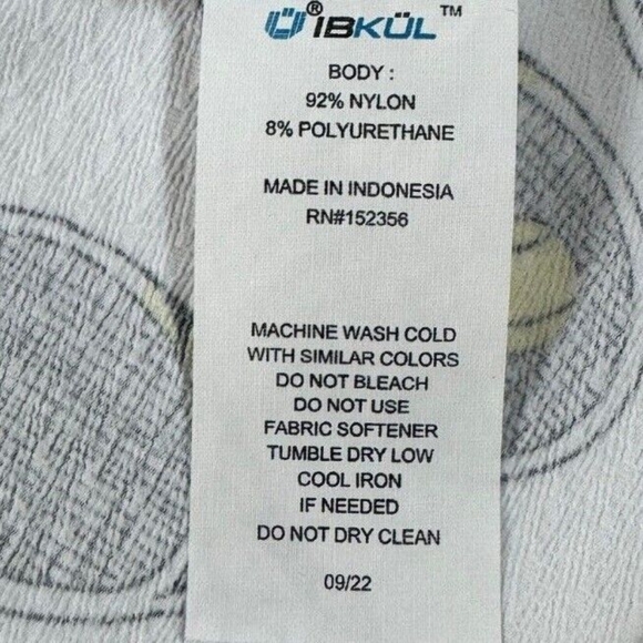 New IBKUL Printed Sleeveless Zip Polo Venus Tennis Racket White Size Large - Picture 5 of 6